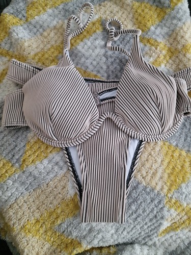 Ribbed striped bikini - bikini, set