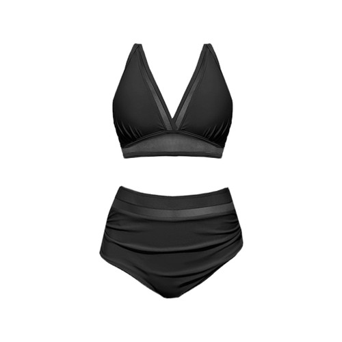 Mesh neck high waisted - mesh,